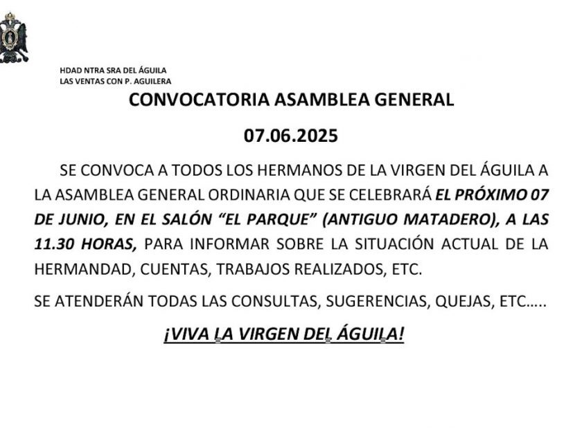 Hermandad Virgen del Águila