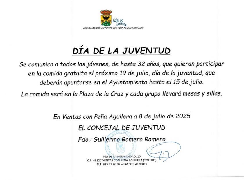 Comida Día de la Juventud