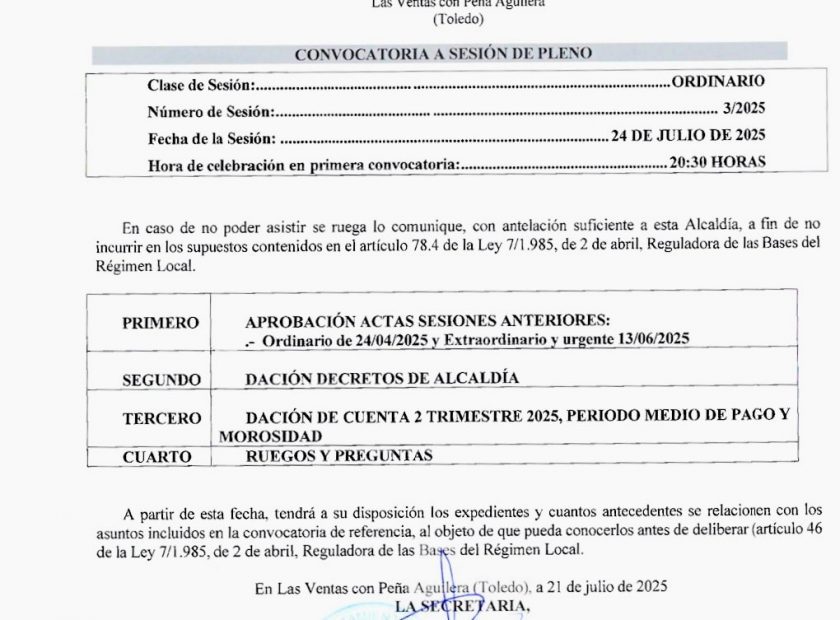 Sesión Ordinaria Plazos pago