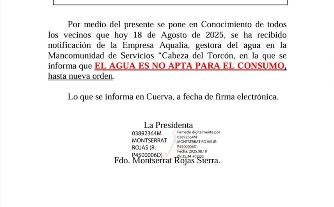 Agua no potable