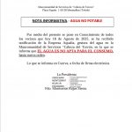 AVISO: AGUA NO POTABLE