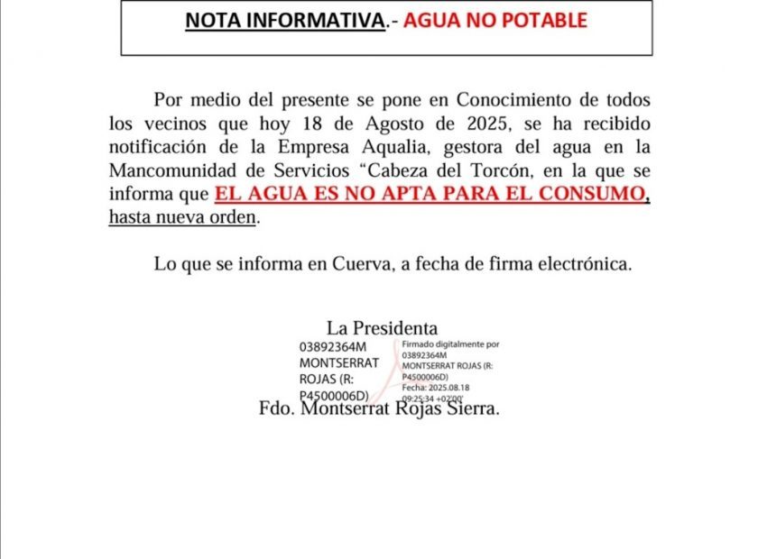 Agua no potable