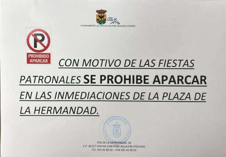 Fiestas Prohibido aparcar