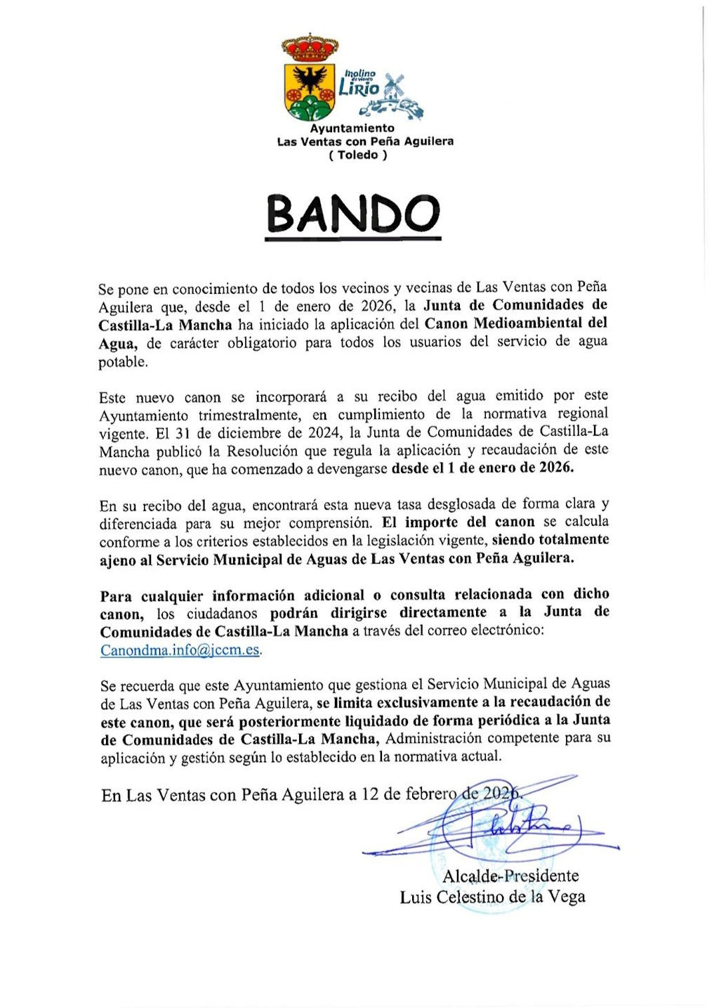 Bando Canon Medioambiental del Agua JCCM
