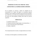 COMUNICADO DE LA HERMANDAD DE NTRA SRA DEL ÁGUILA