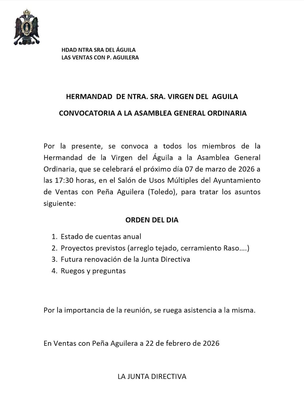 Comunicado Asamblea General