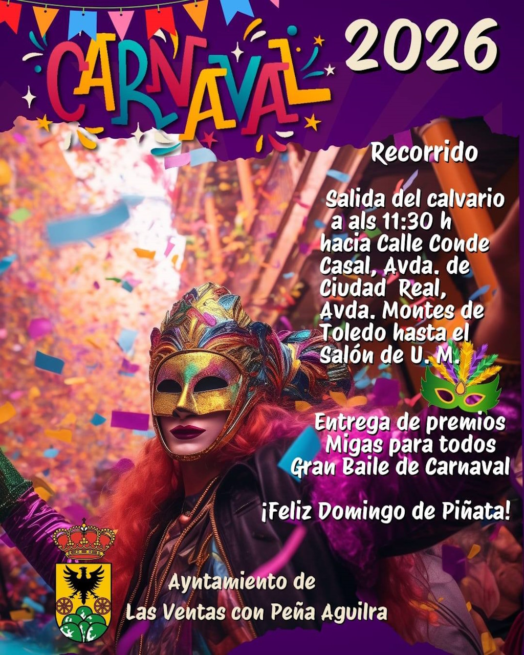 Cartel del Desfile de Carnaval de Las Ventas con Peña Aguilera 2026