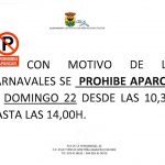 PROHIBIDO APARCAR POR CARNAVAL