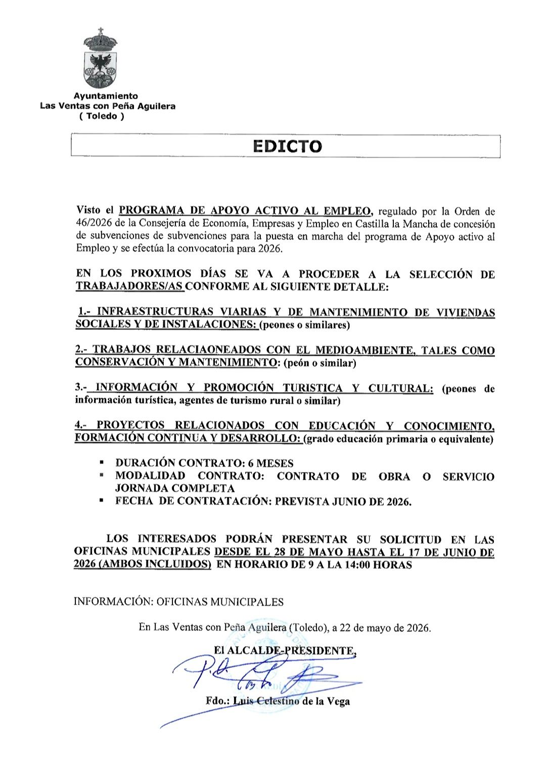 Edicto puestos de empleo