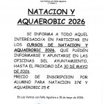 CURSOS DE NATACIÓN O AQUAEROBIC