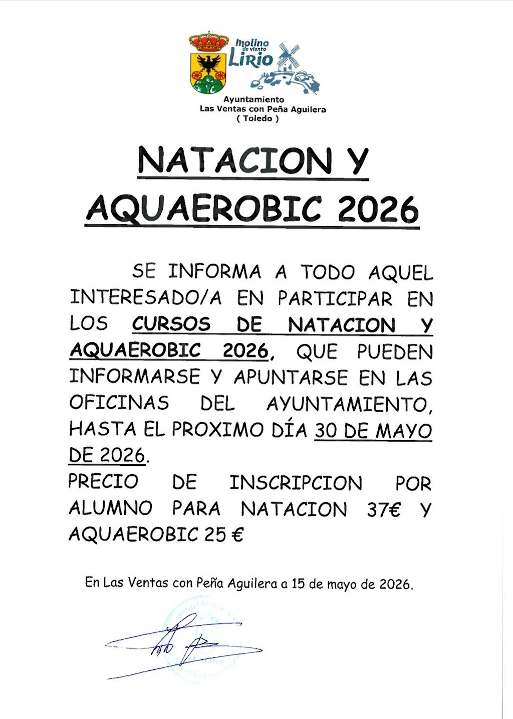 Natación y aquaerobic
