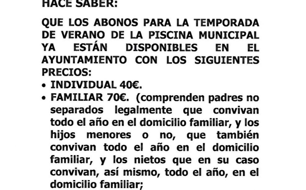 Abonos de baño
