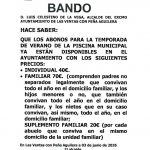 ABONOS DE LA PISCINA MUNICIPAL