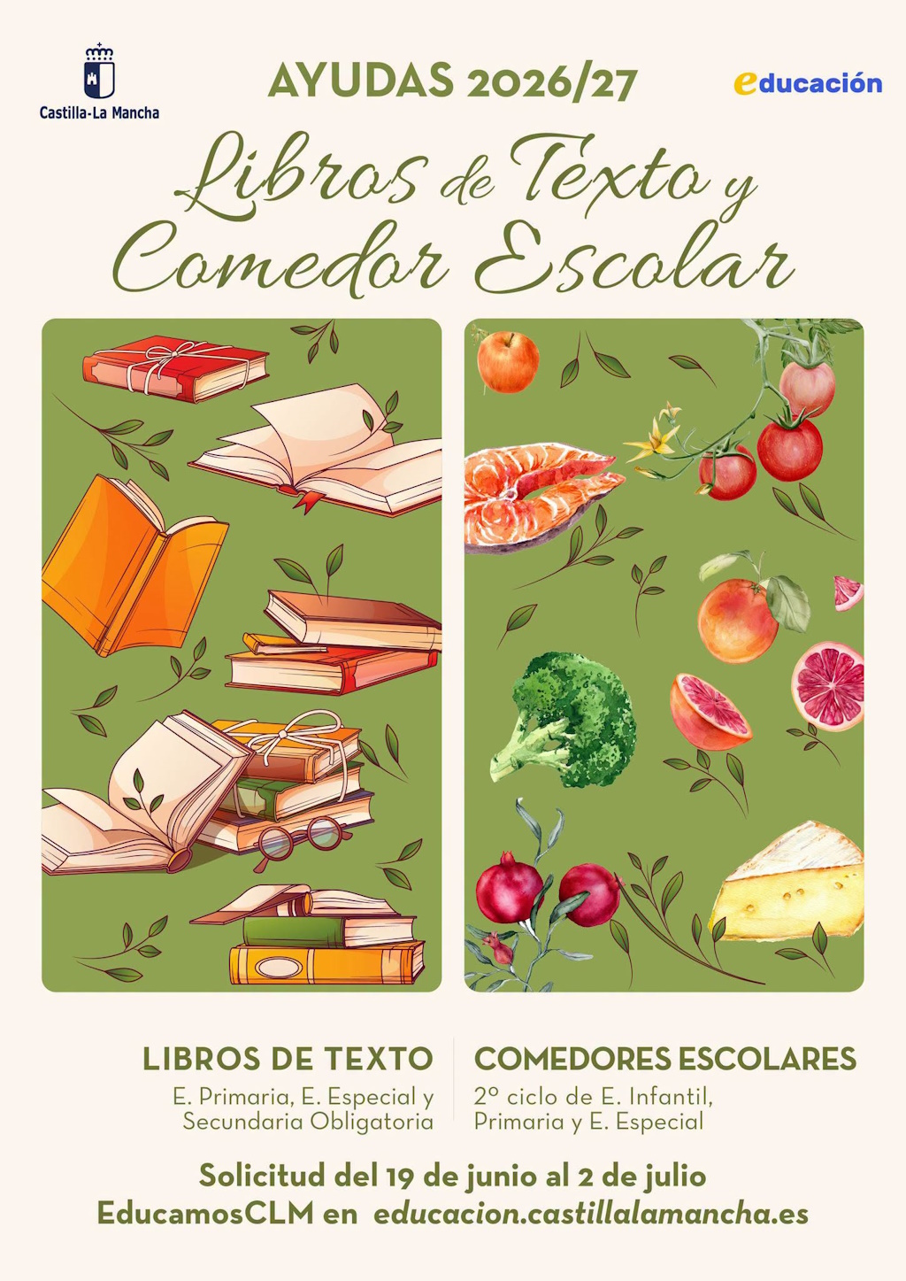 Ayudas a libros y comedor escolares