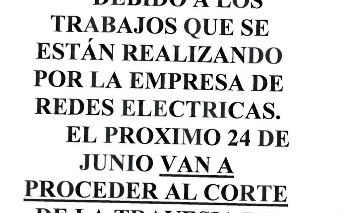 Corte carretera principal