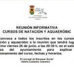 REUNIÓN INFORMATIVA AQUAEROBIC Y NATACIÓN