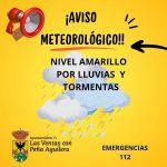 AEMET INFORMA: NIVEL AMARILLO POR LLUVIAS Y TORMENTAS