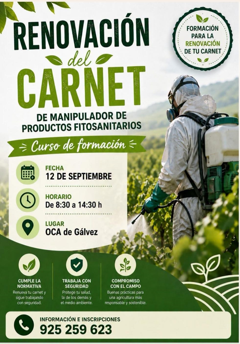 Renovación Curso fitosanitarios Gálvez