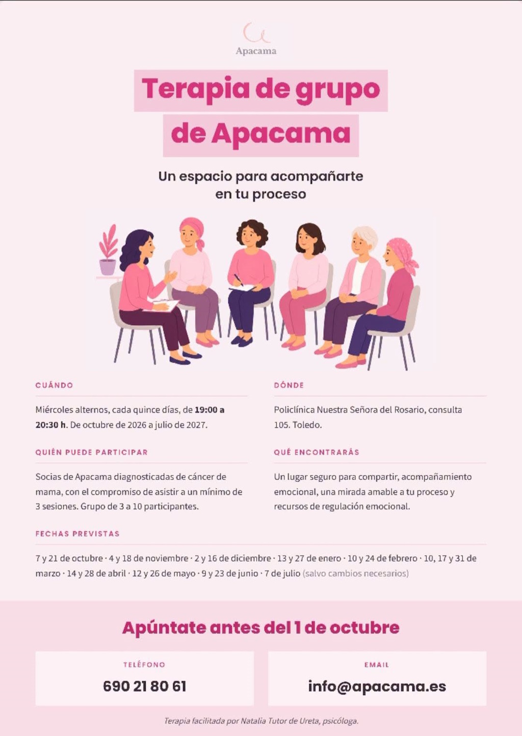 Cartel Terapia de Grupo APACAMA