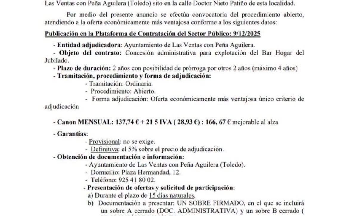 Licitación Bar del Jubilado 1