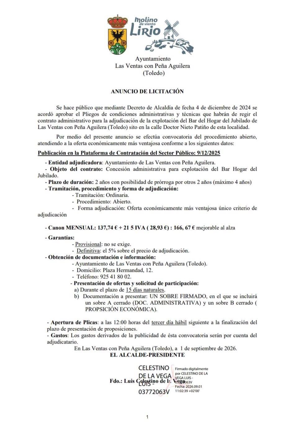 Licitación Bar del Jubilado 1