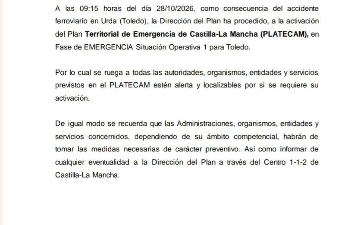 Accidente Urda PLATECAM