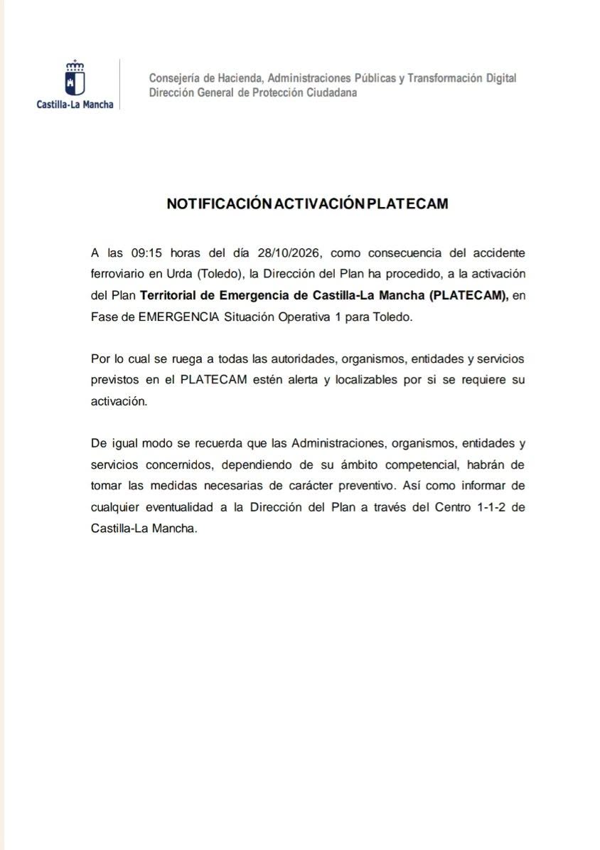 Accidente Urda PLATECAM