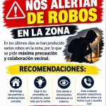 AVISO A LOS VECINOS. ALERTA POR ROBOS