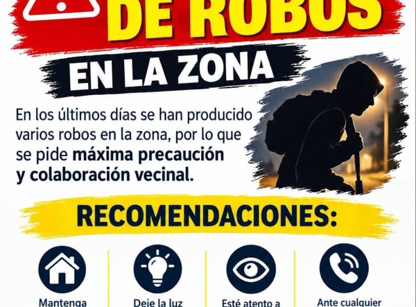 Alerta por robos
