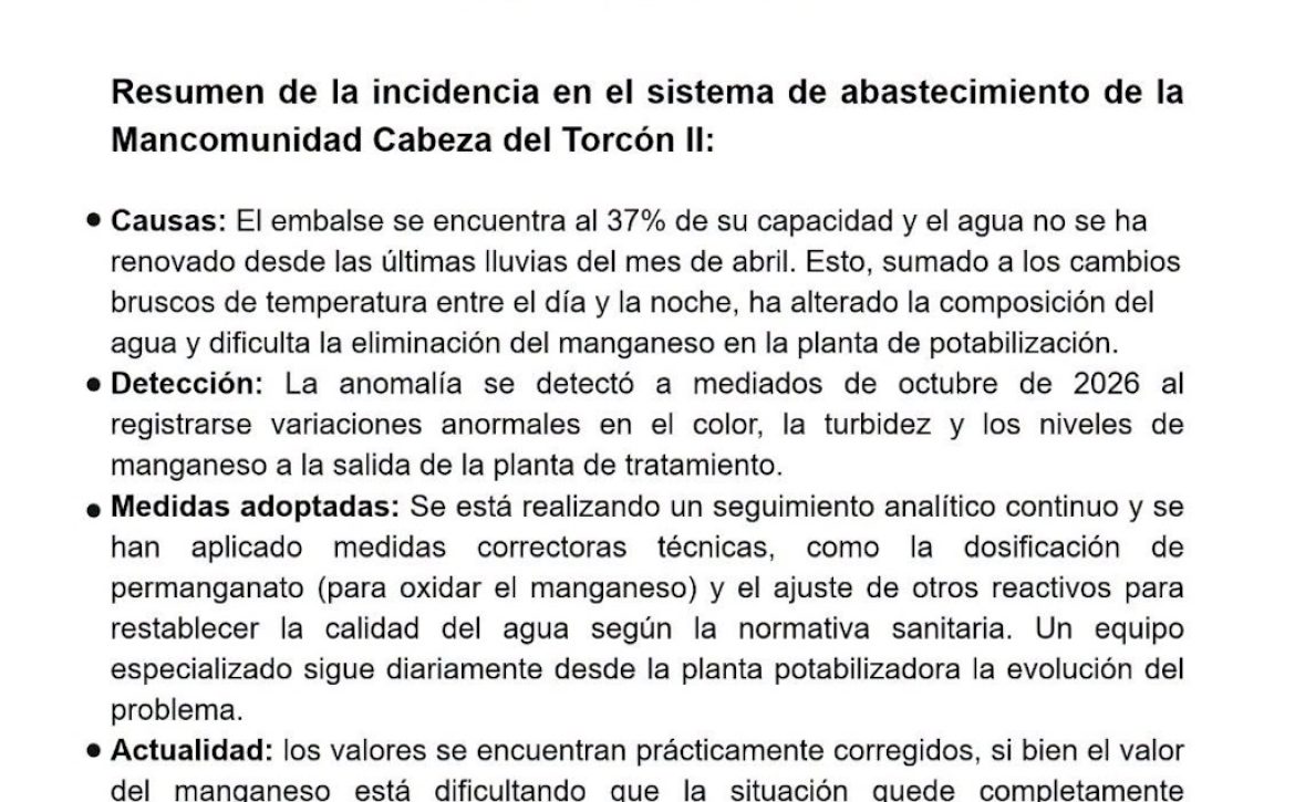 Comunicado Mancomunidad del Torcón II