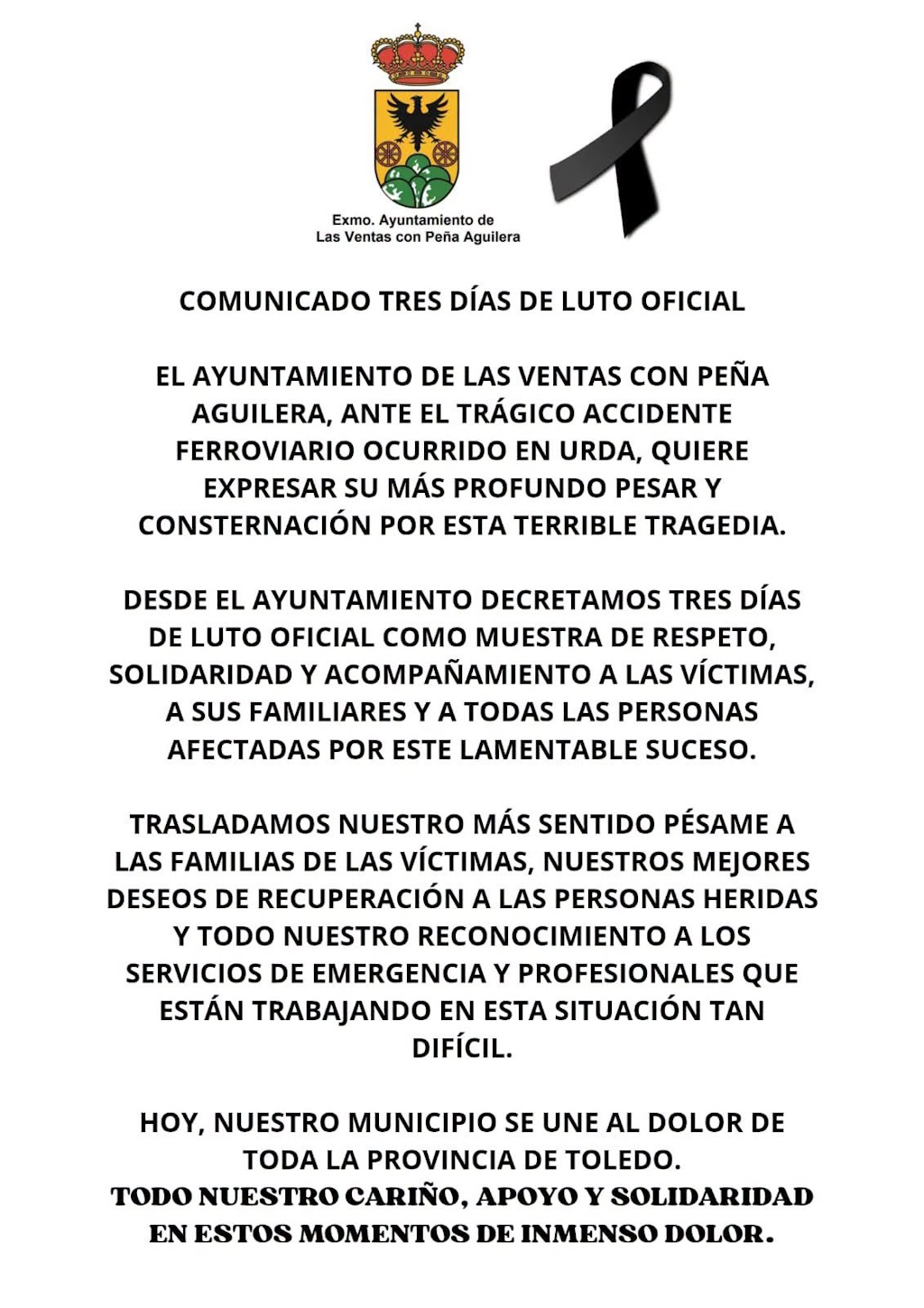 Tres días de Luto por Urda